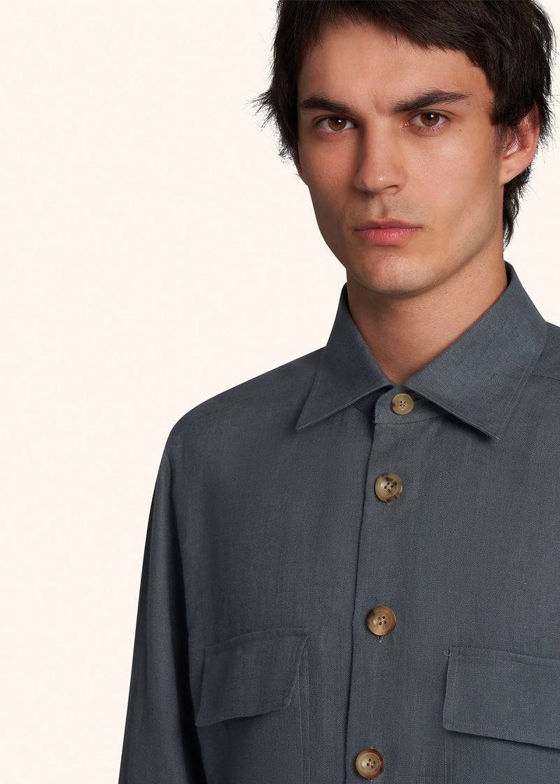 Kiton AAL - CAMICIA SPORT LINO UMC016H0883815 Vendita Calda