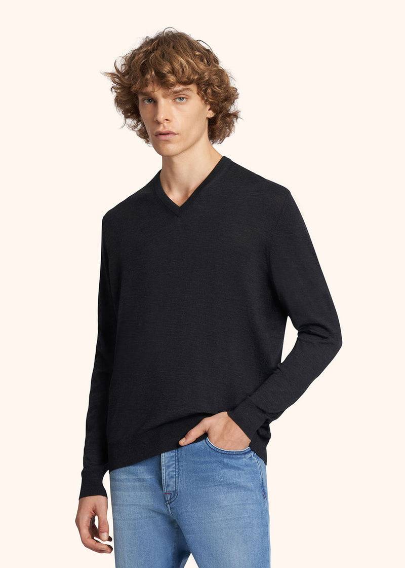 Kiton MAGLIA SCOLLO V LANA UK8651015 Promozione Limitata