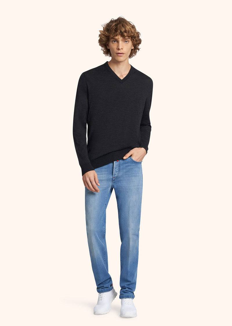 Kiton MAGLIA SCOLLO V LANA UK8651015 Promozione Limitata