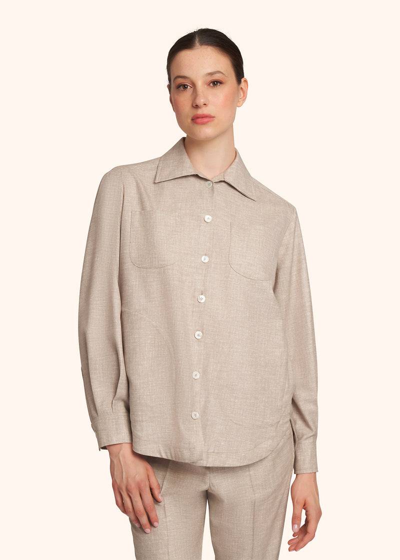 Kiton CAMICIA LANA VERGINE D50429K0627C09 Vendita Calda
