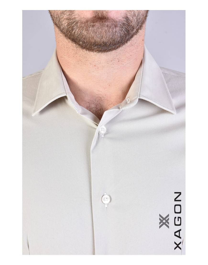 La haine inside us CAMICIA PAMATE Stretch Slim Fit Beige 2025