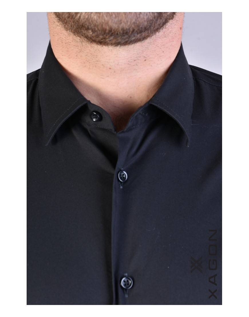 La haine inside us CAMICIA PAMATE Stretch Slim Fit Nero 2025
