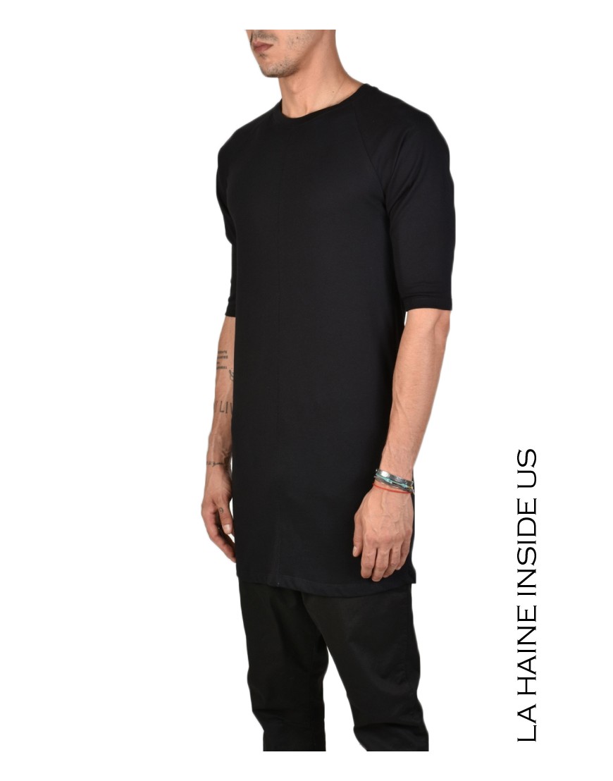 La haine inside us - PERMANENTE - 3M BASE T-SHIRT Versione Lunga Nero Spedizione Gratuita