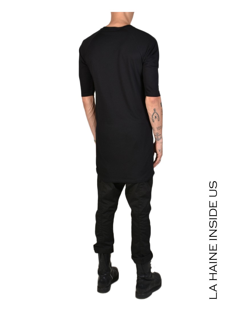 La haine inside us - PERMANENTE - 3M BASE T-SHIRT Versione Lunga Nero Spedizione Gratuita