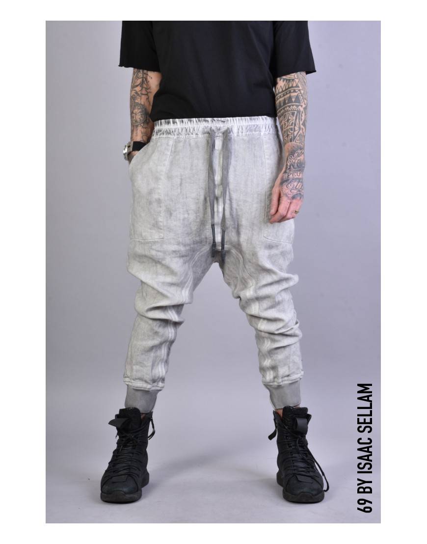 La haine inside us PANTS BANDE LINEN Grey Offerte esclusive