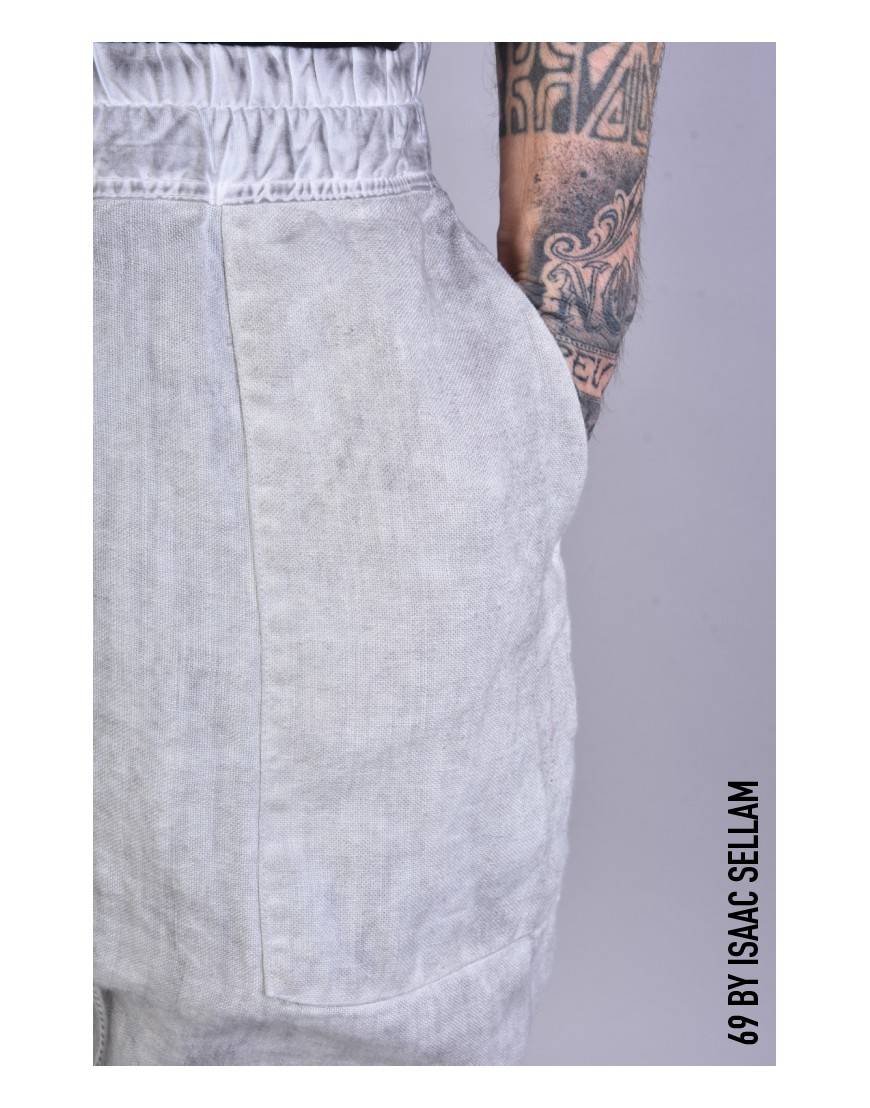 La haine inside us PANTS BANDE LINEN Grey Offerte esclusive