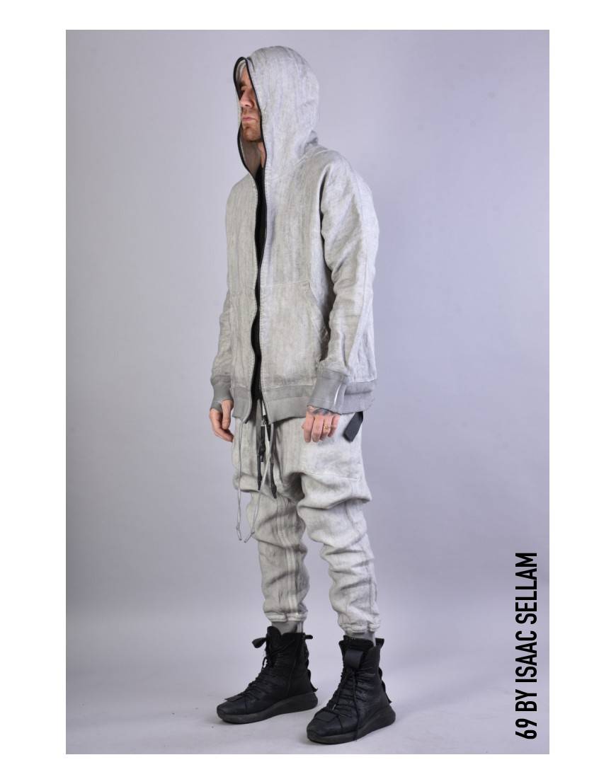 La haine inside us ZIPPY HOOD LINEN Grey Fino Al -60%