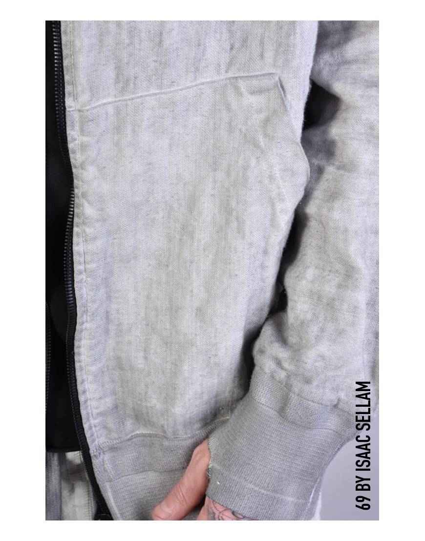 La haine inside us ZIPPY HOOD LINEN Grey Fino Al -60%