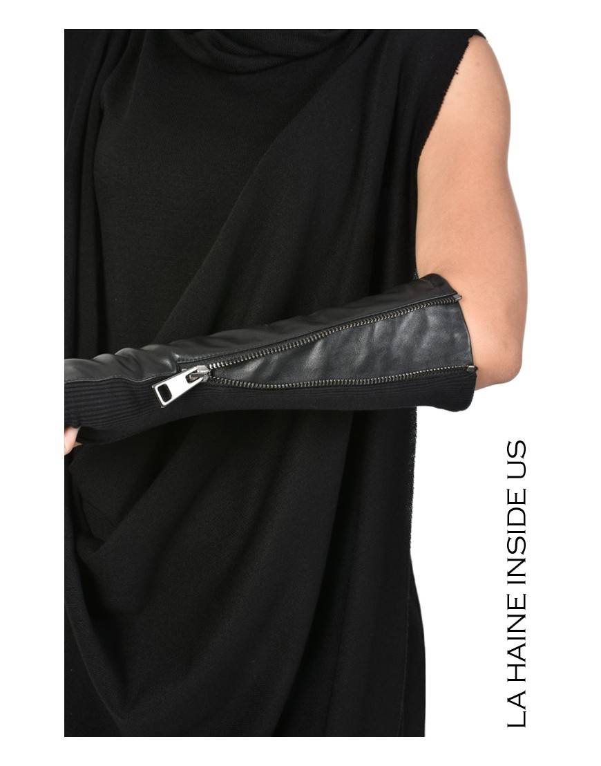 La haine inside us - PERMANENTE - 4B CALLIOPE MANICOTTO Pelle Nero Shopping Online