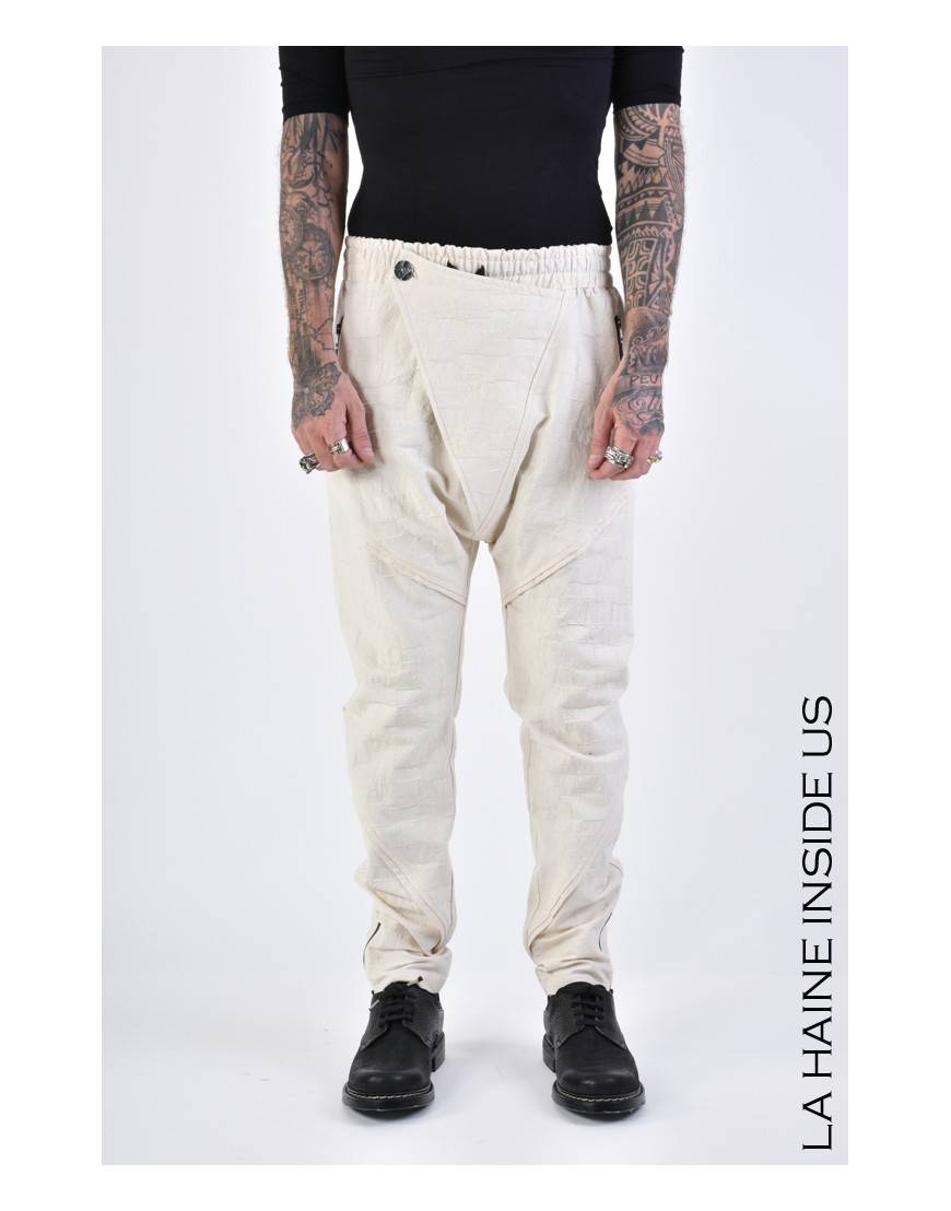 La haine inside us 3B LM133 PANTALONE Ecru Saldi Di Fabbrica