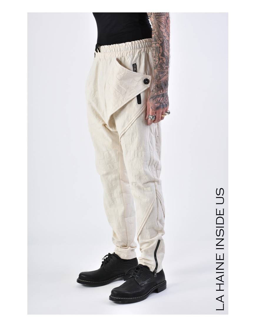 La haine inside us 3B LM133 PANTALONE Ecru Saldi Di Fabbrica