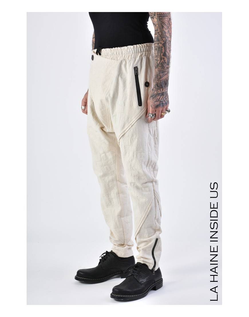 La haine inside us 3B LM133 PANTALONE Ecru Saldi Di Fabbrica