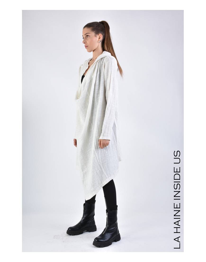 La haine inside us 3J LM164 CARDIGAN UNISEX D Bianco Promozione