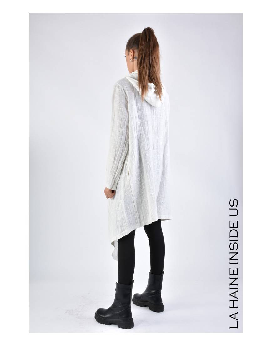 La haine inside us 3J LM164 CARDIGAN UNISEX D Bianco Promozione