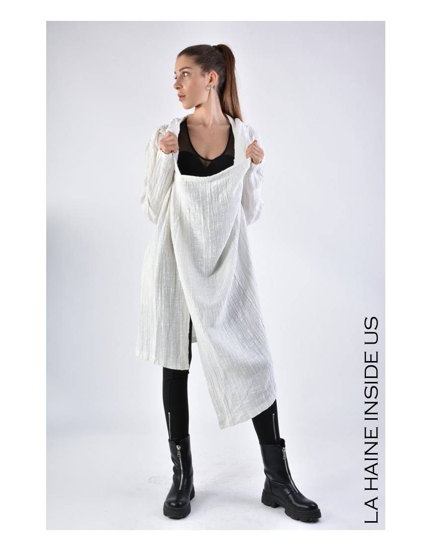 La haine inside us 3J LM164 CARDIGAN UNISEX D Bianco Promozione