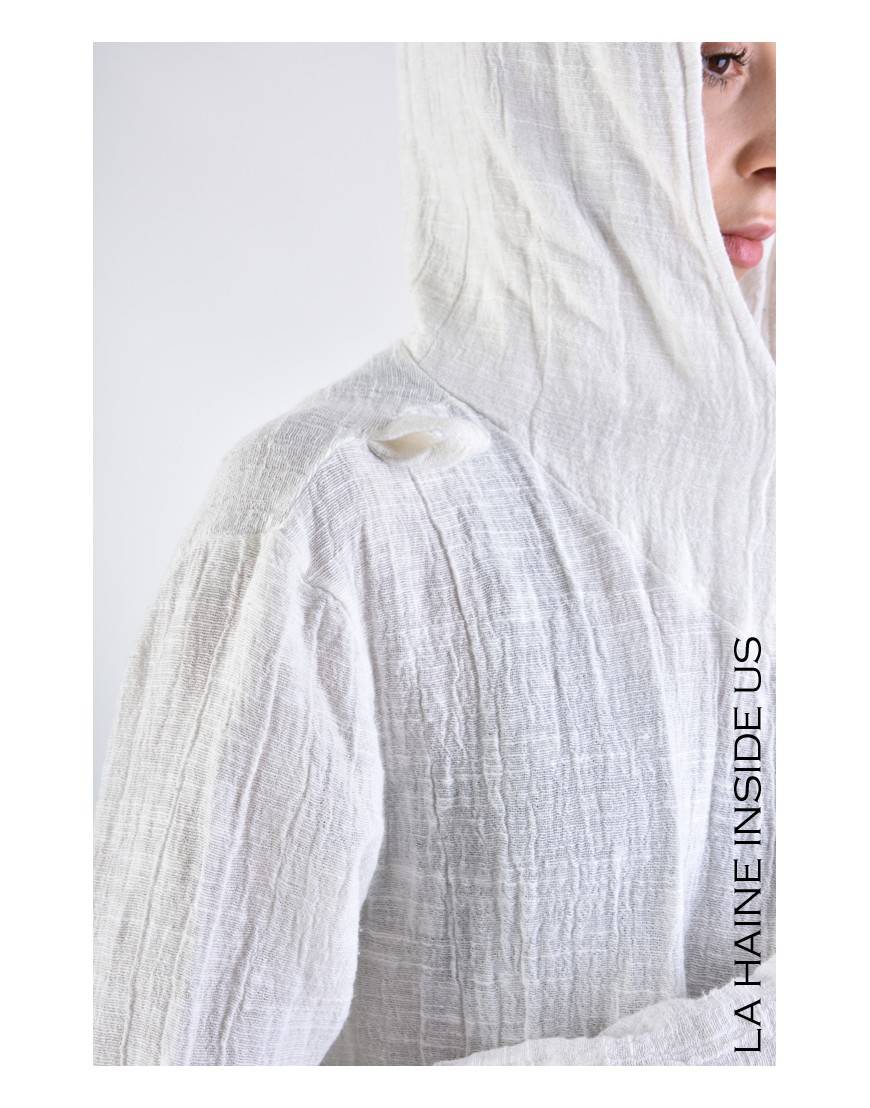 La haine inside us 3J LM164 CARDIGAN UNISEX D Bianco Promozione