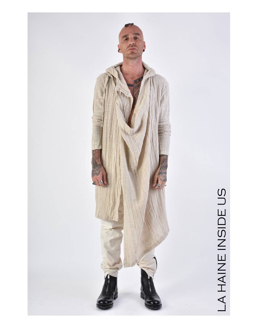 La haine inside us 3J LM164 CARDIGAN UNISEX U Beige Spedizione Gratuita