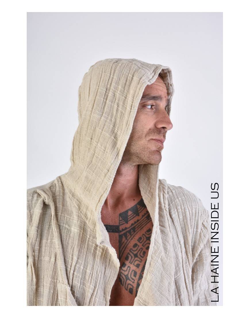 La haine inside us 3J LM164 CARDIGAN UNISEX U Beige Spedizione Gratuita