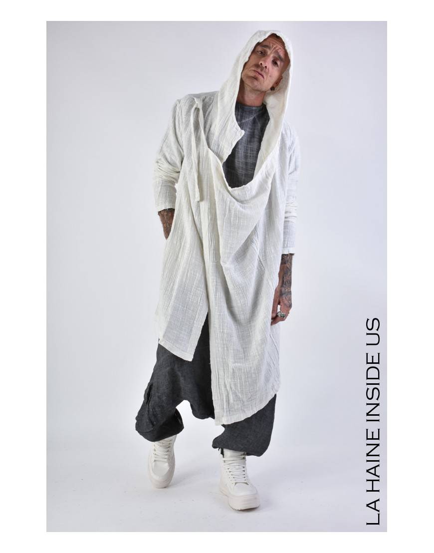 La haine inside us 3J LM164 CARDIGAN UNISEX U Bianco Pezzi Unici
