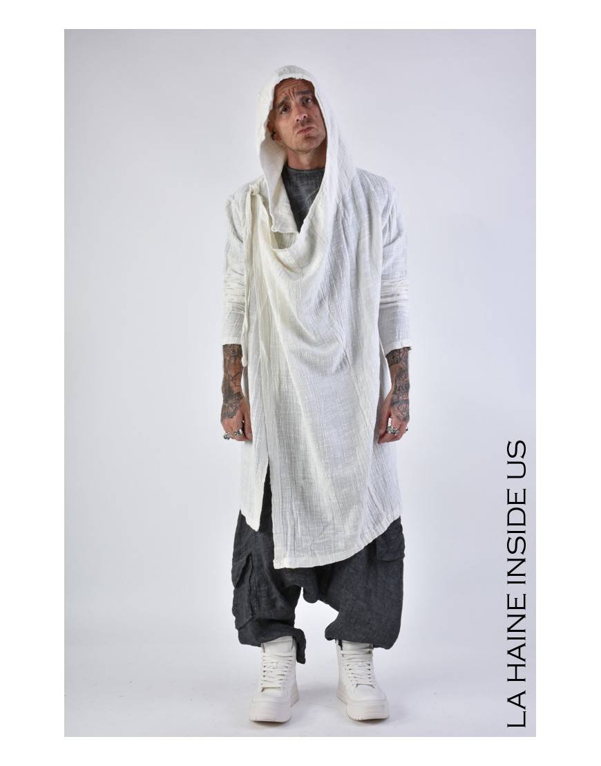 La haine inside us 3J LM164 CARDIGAN UNISEX U Bianco Pezzi Unici