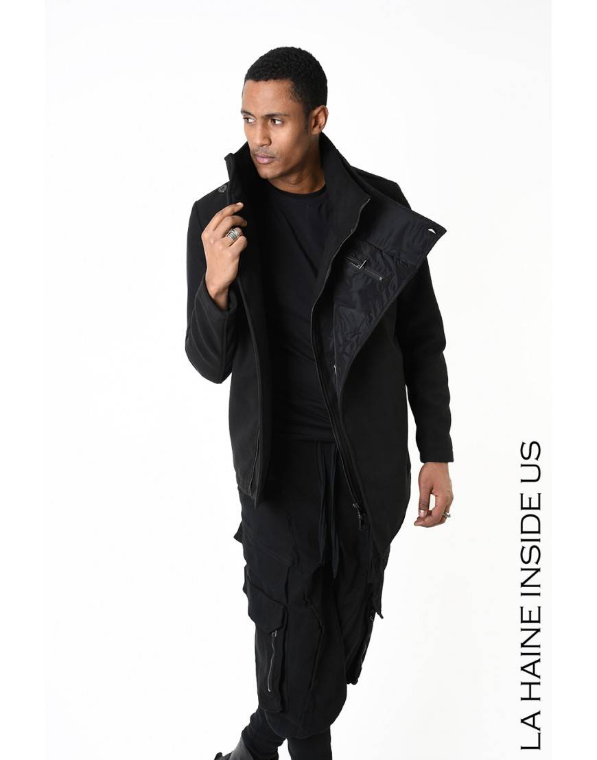 La haine inside us 3B LM185 CAPPOTTO Nero Sconto