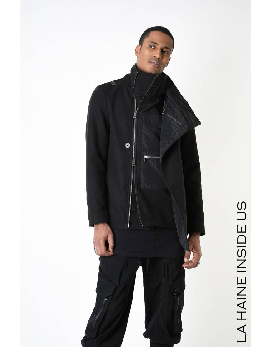 La haine inside us 3B LM185 CAPPOTTO Nero Sconto