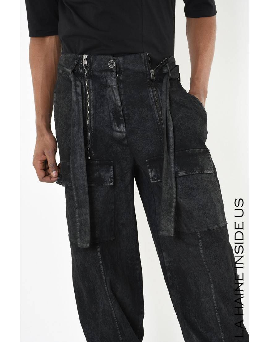 La haine inside us 4B LW880 PANTALONE UNISEX U Nero Nuovo