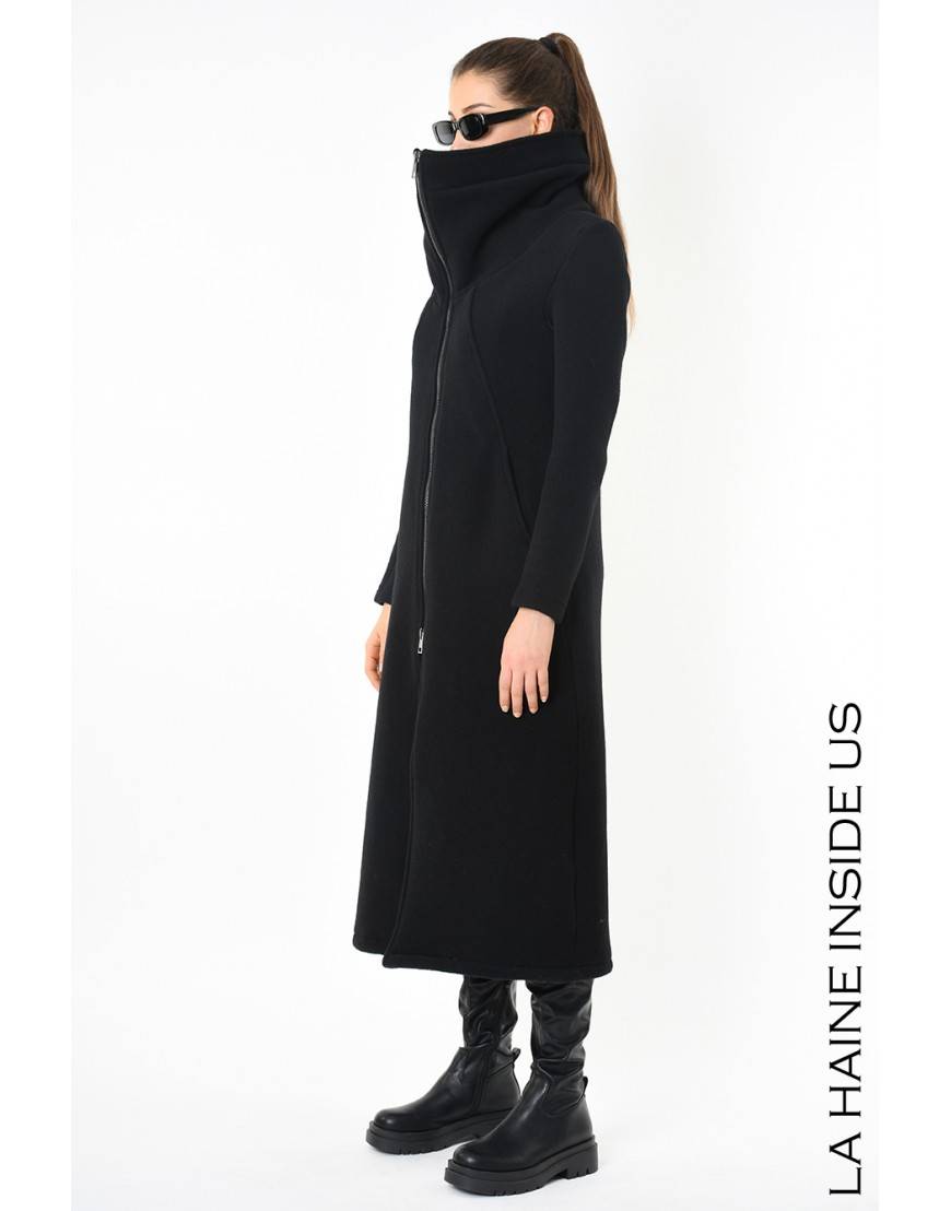 La haine inside us 4B LW798 CAPPOTTO Nero Nuovo
