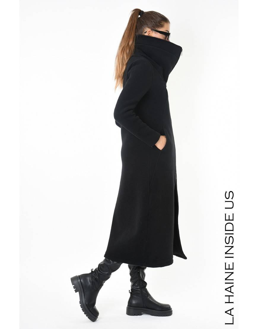 La haine inside us 4B LW798 CAPPOTTO Nero Nuovo
