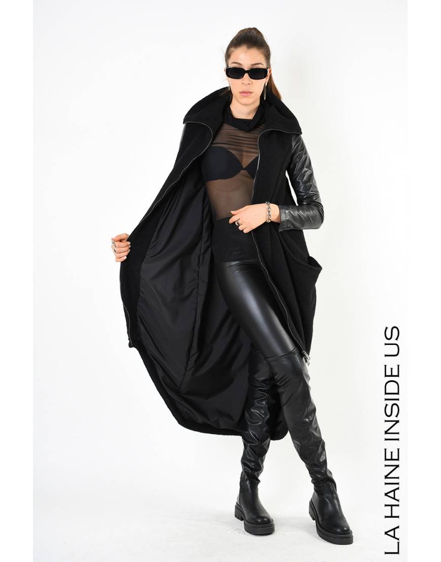 La haine inside us 4B LW799 CAPPOTTO Nero Qualità