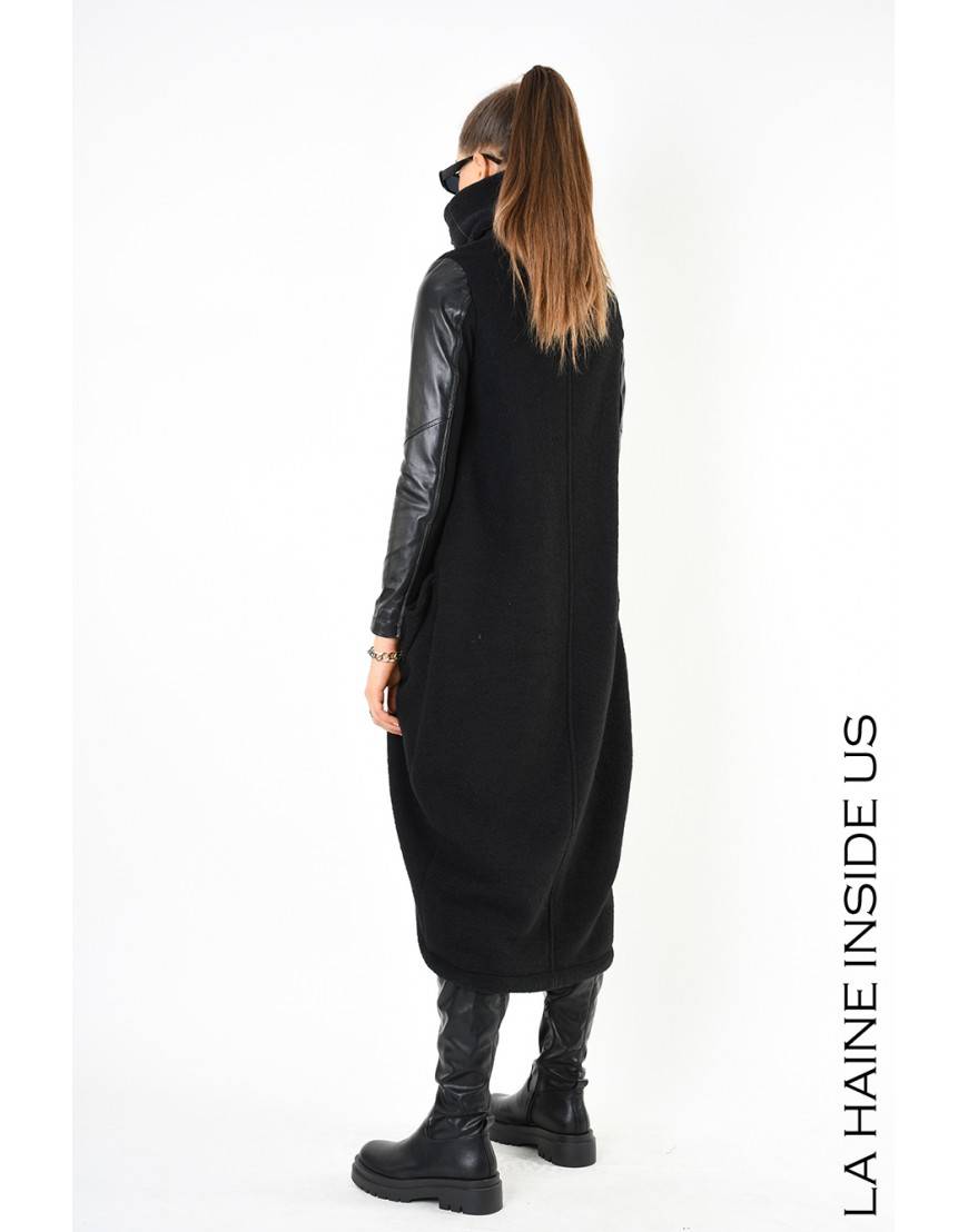 La haine inside us 4B LW799 CAPPOTTO Nero Qualità
