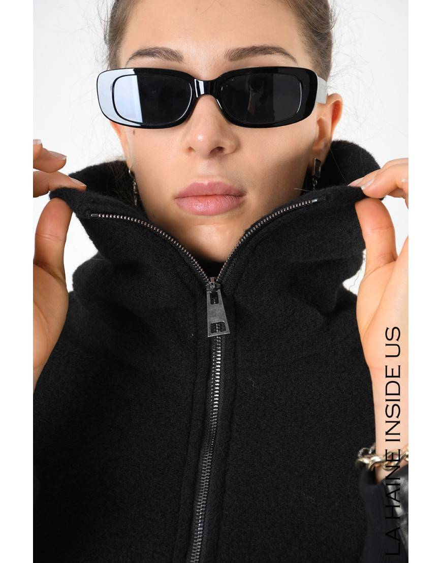 La haine inside us 4B LW799 CAPPOTTO Nero Qualità
