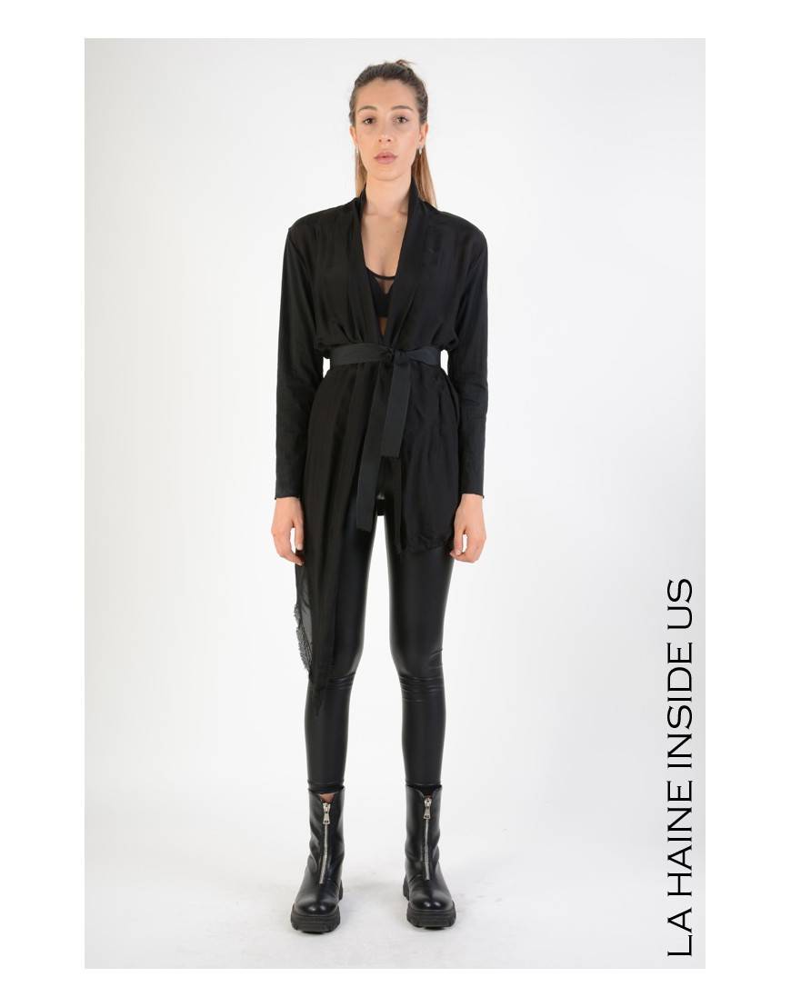 La haine inside us 4B LW581 CARDIGAN Nero Nuovo