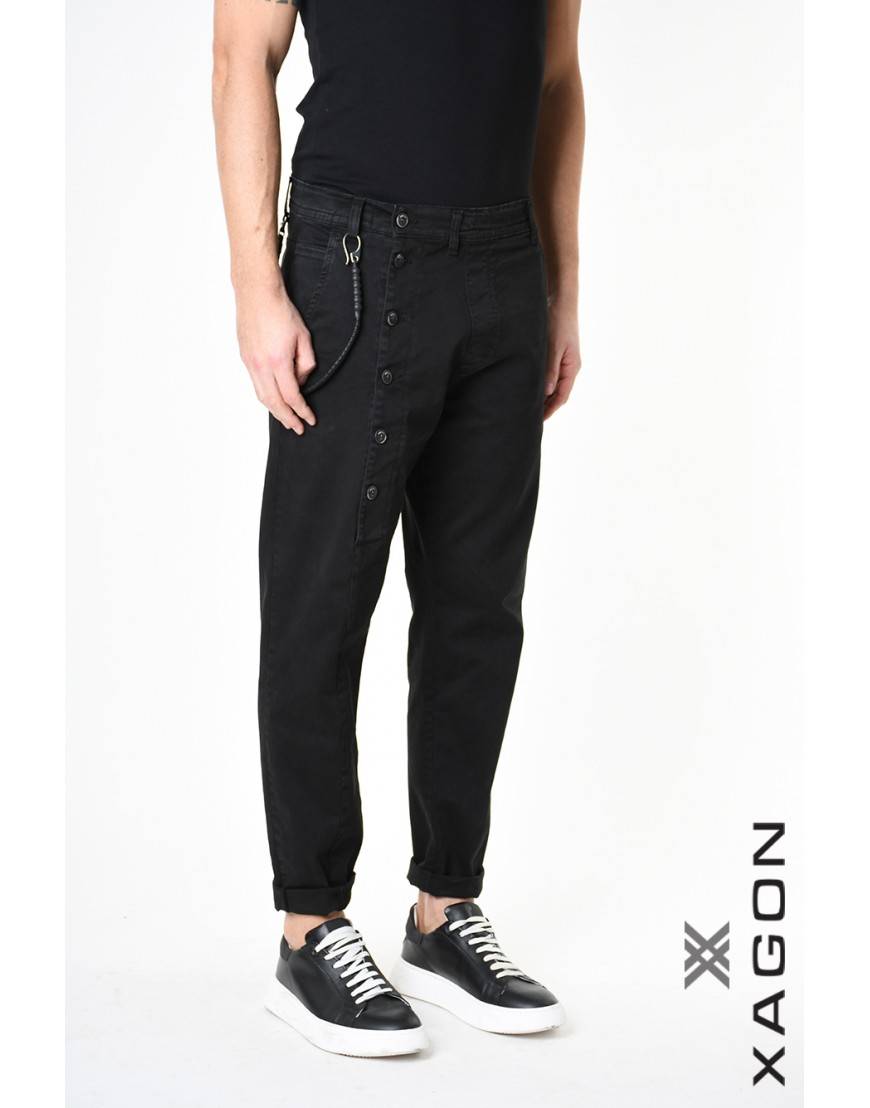 La haine inside us PANTALONE 2CR2014 Nero Prezzo Ridotto