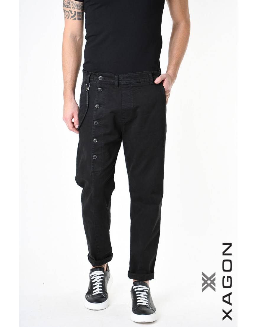 La haine inside us PANTALONE 2CR2014 Nero Prezzo Ridotto