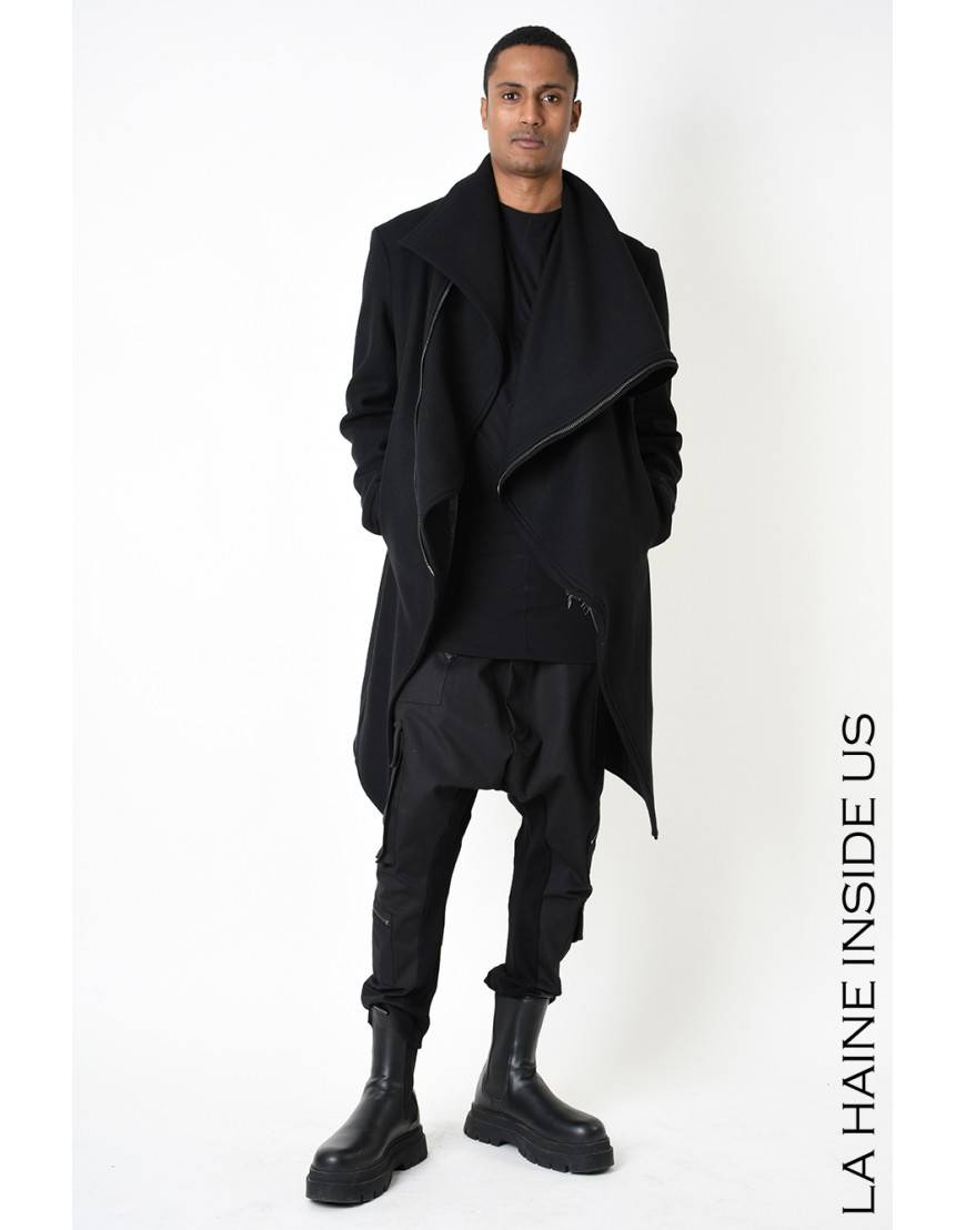 La haine inside us 3P LM239 CAPPOTTO Nero Sottocosto