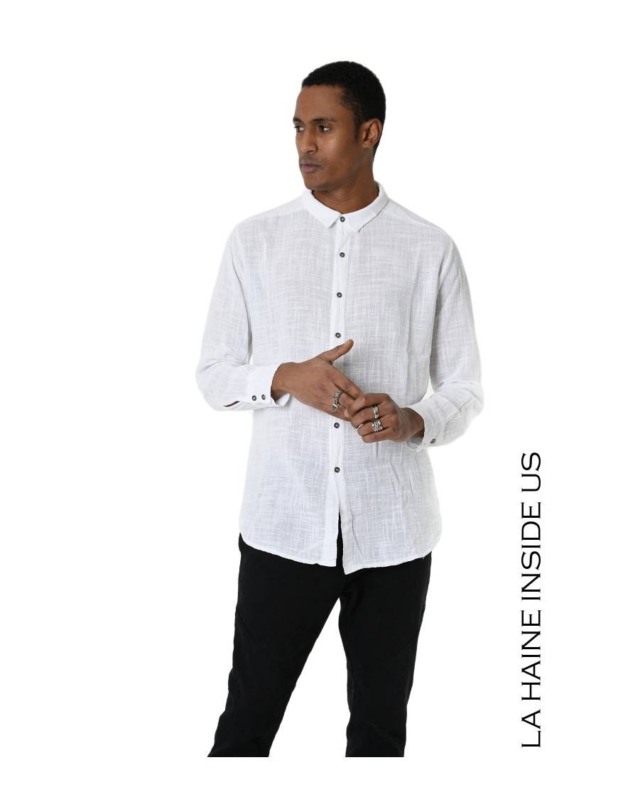 La haine inside us 3V LM116 CAMICIA Bianco Sconto