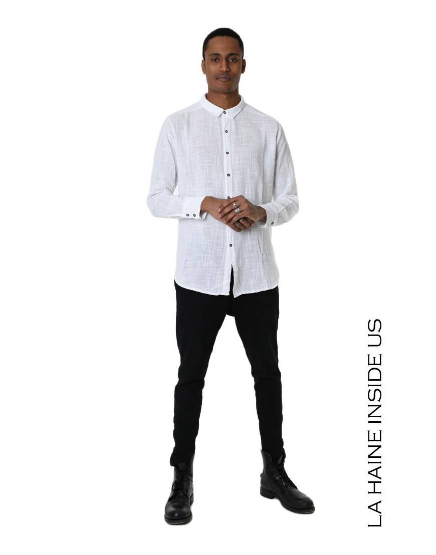 La haine inside us 3V LM116 CAMICIA Bianco Sconto