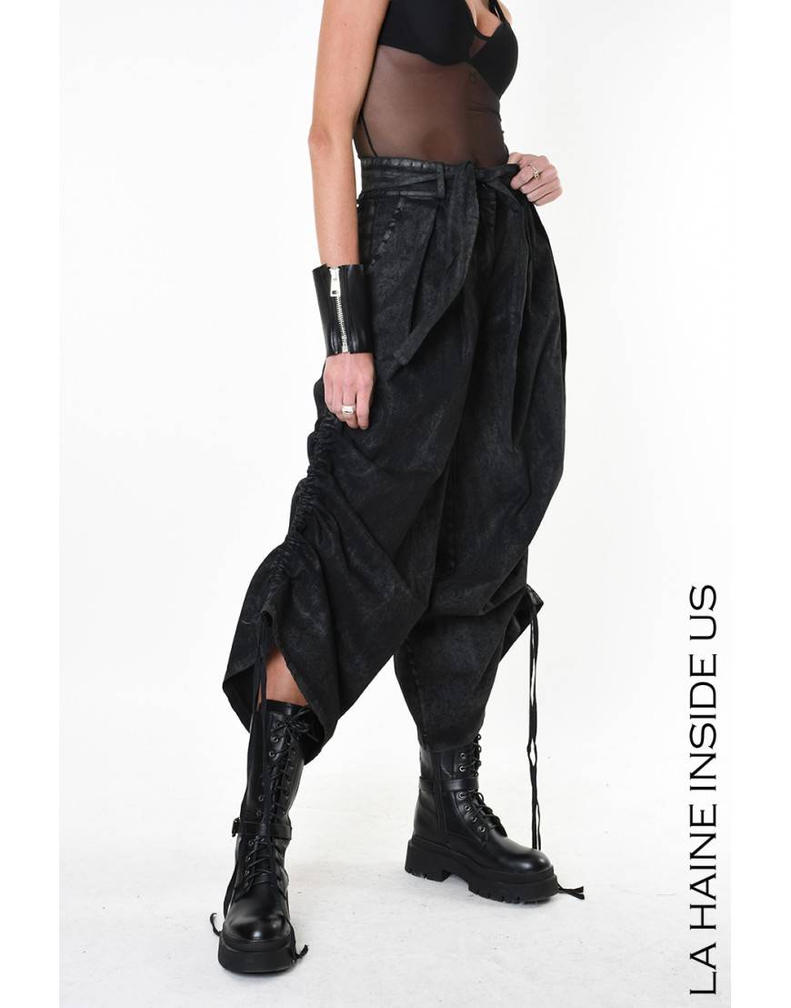 La haine inside us 4B LW879 PANTALONE Nero Prezzo Ridotto
