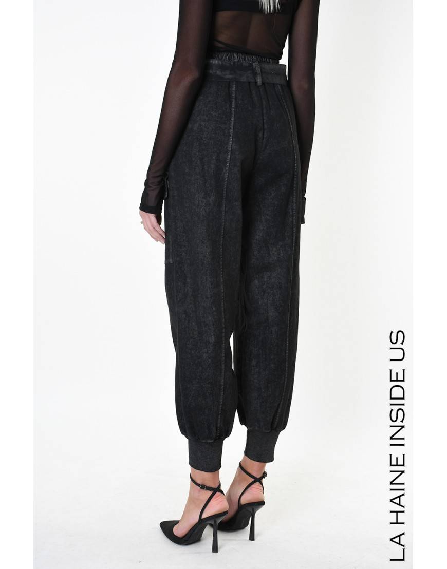 La haine inside us 4B LW880 PANTALONE UNISEX D Nero Sottocosto