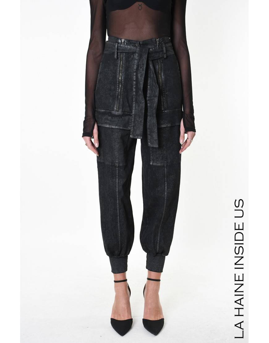 La haine inside us 4B LW880 PANTALONE UNISEX D Nero Sottocosto