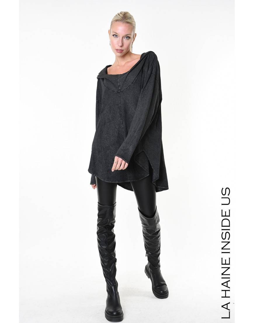 La haine inside us 4B LW882 MAGLIA Nero Novità