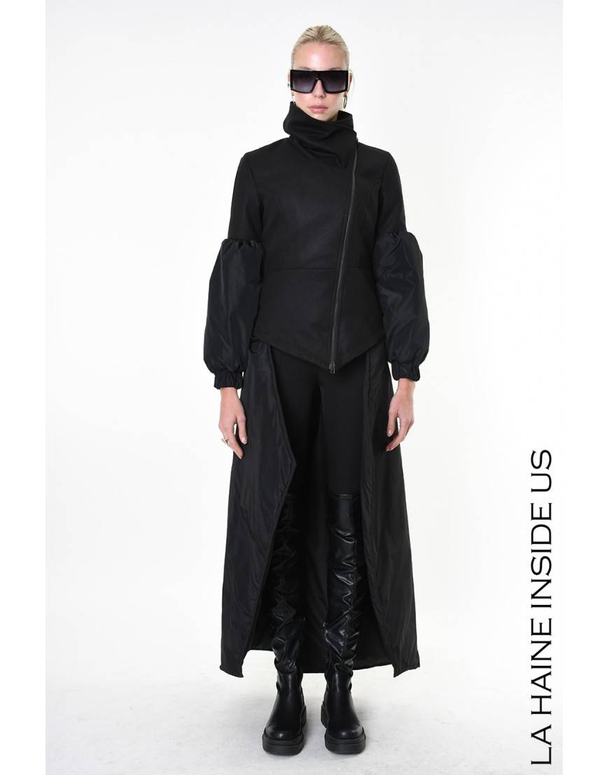 La haine inside us 4B LW837 CAPPOTTO Nero In Linea
