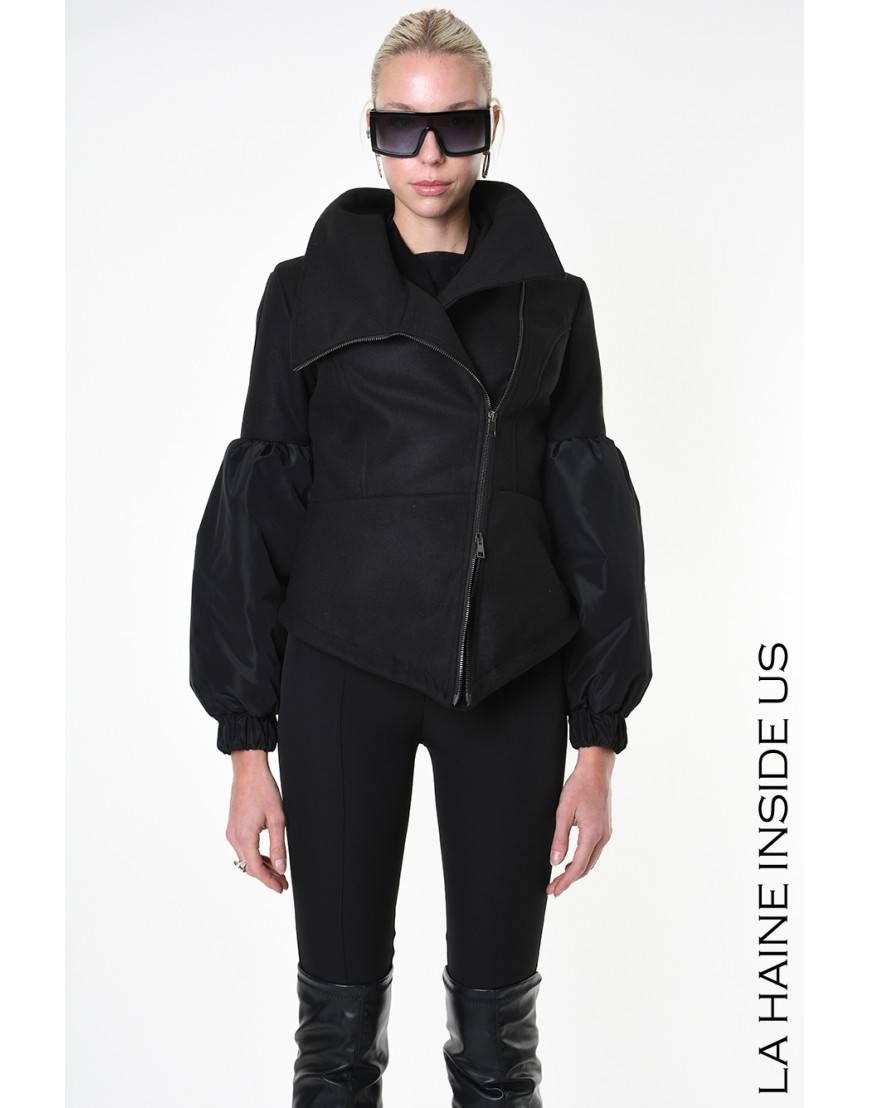 La haine inside us 4B LW837 CAPPOTTO Nero In Linea