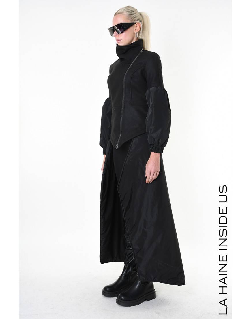 La haine inside us 4B LW837 CAPPOTTO Nero In Linea