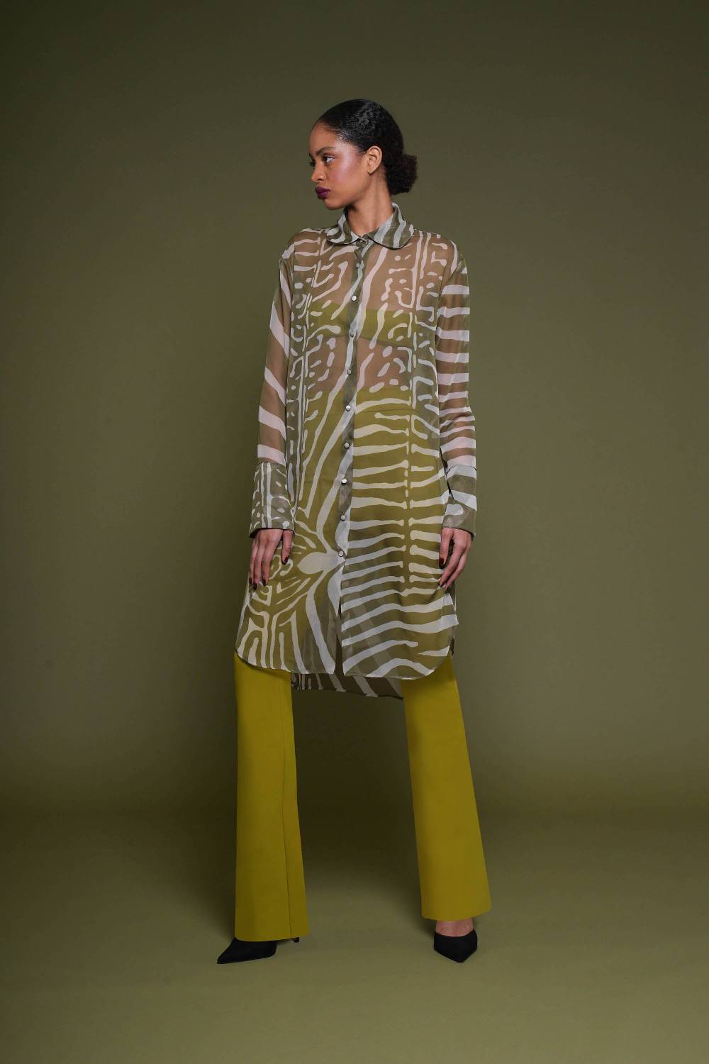 La Petite Robe Di Chiara Boni amil chiffon printed shirt Offerta