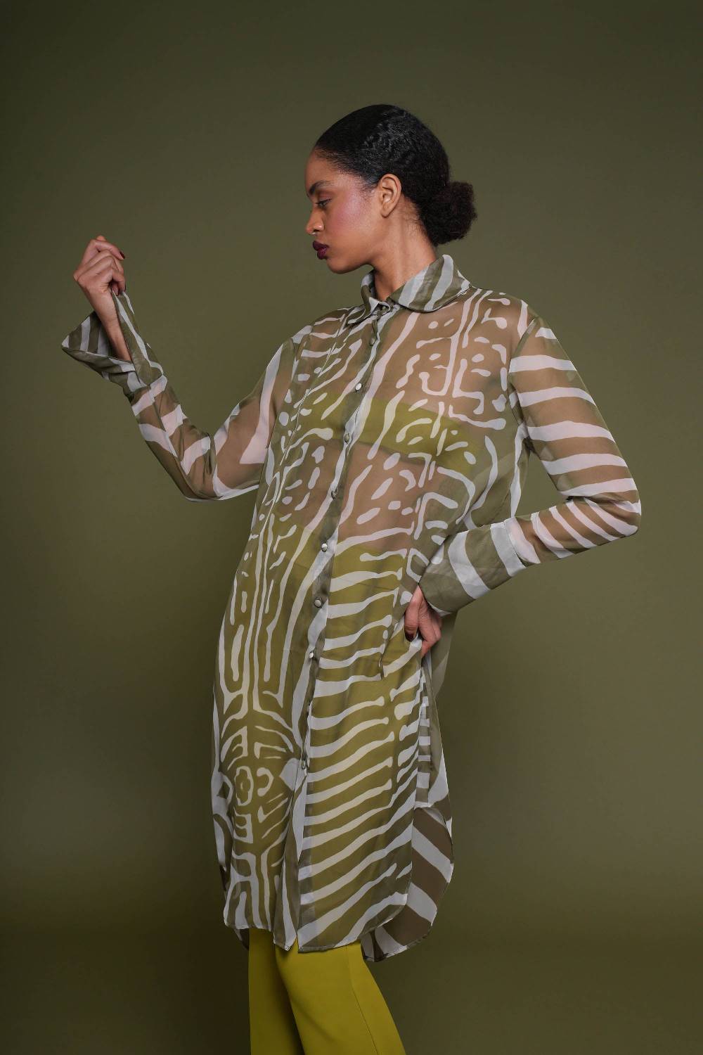 La Petite Robe Di Chiara Boni amil chiffon printed shirt Offerta