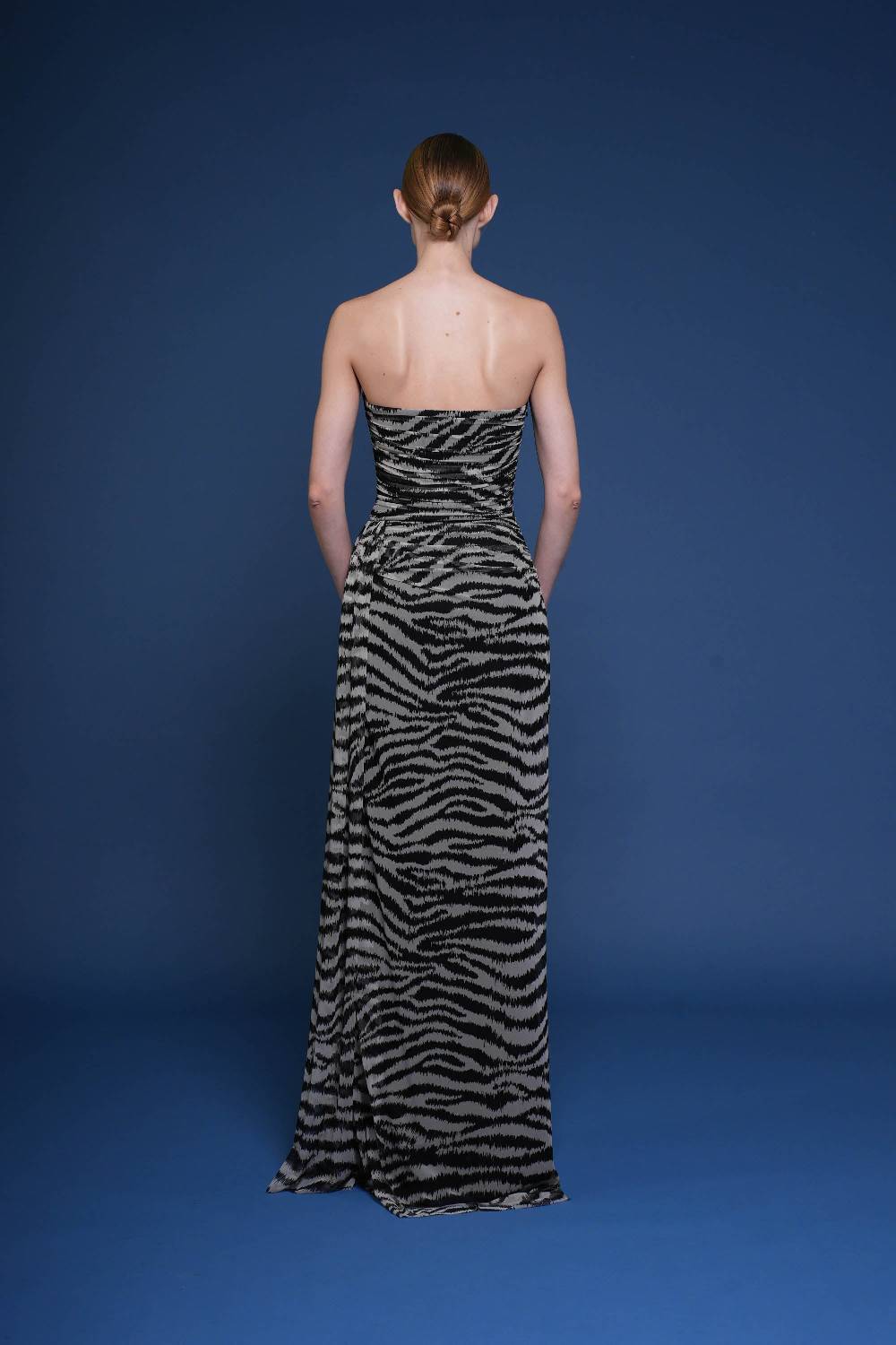 La Petite Robe Di Chiara Boni kriztina printed illusion gown In Vendita