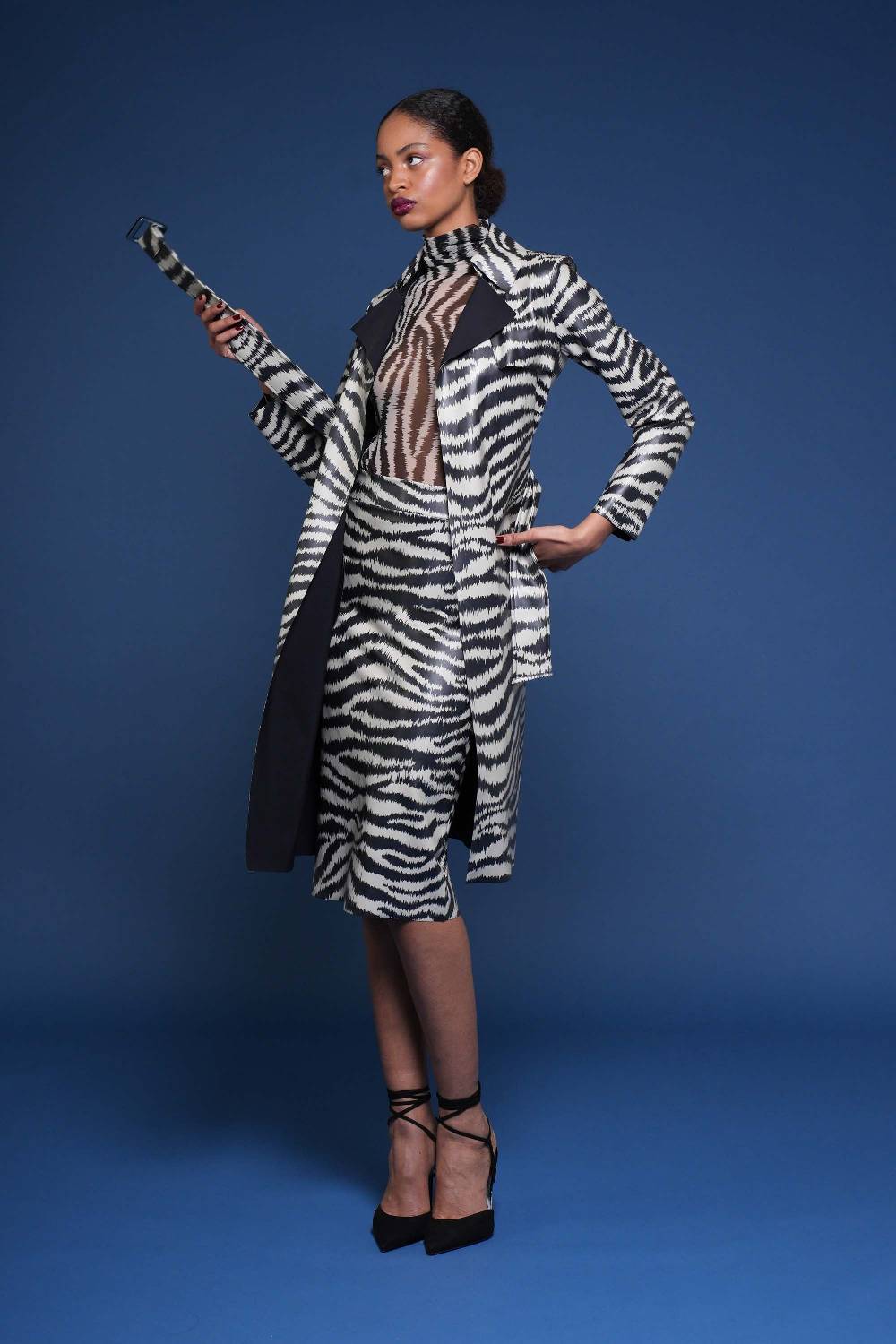 La Petite Robe Di Chiara Boni paduret printed faux-leather dustercoat In Linea