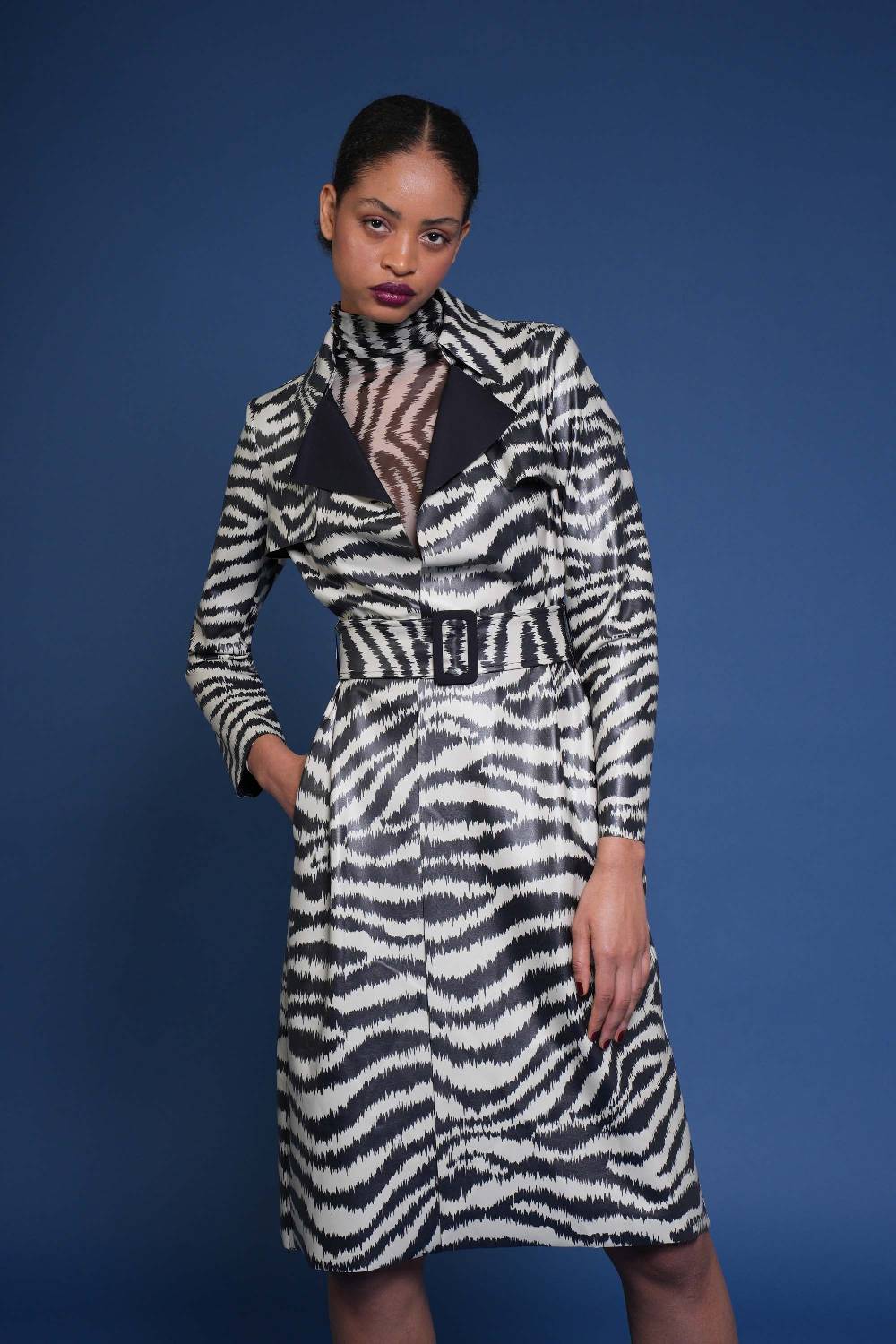 La Petite Robe Di Chiara Boni paduret printed faux-leather dustercoat In Linea